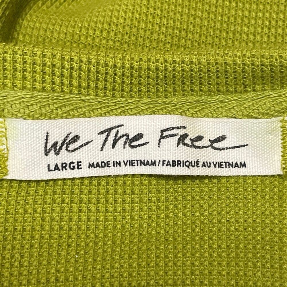 Free People Olive Green Tie-Front Crop Top - Picture 4 of 5